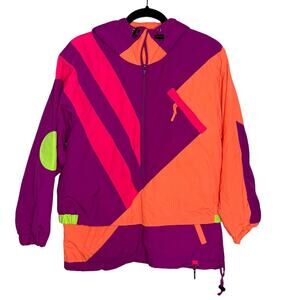 Vintage Obermeyer Neon Colorblock Ski Jacket Size 14